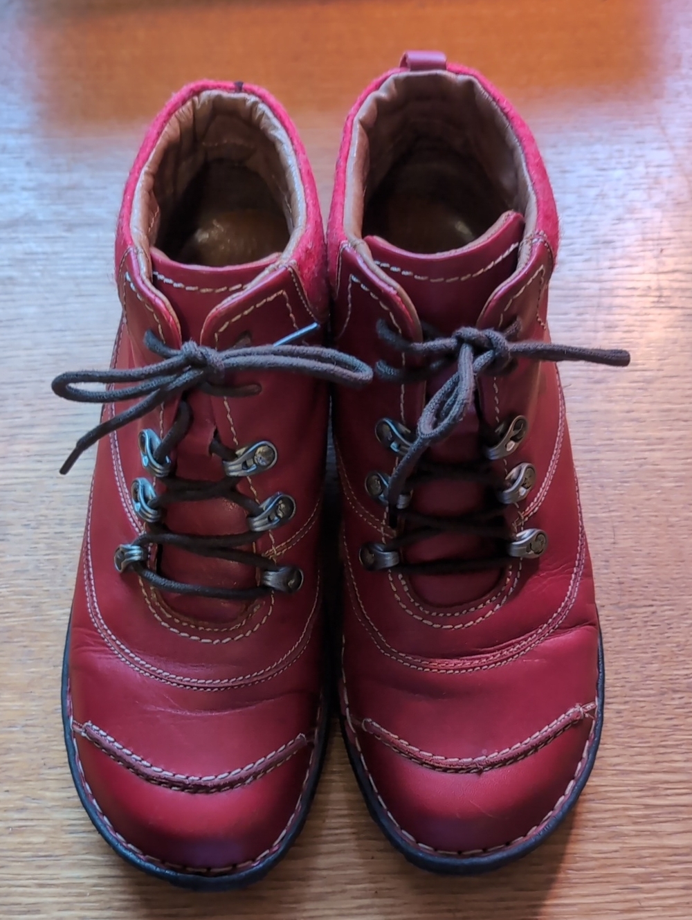 Josef Seibel Women's Red Lace-Up Ankle Boots
